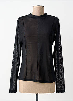 Top croială cambrată mâneci lungi negru NÜ femme