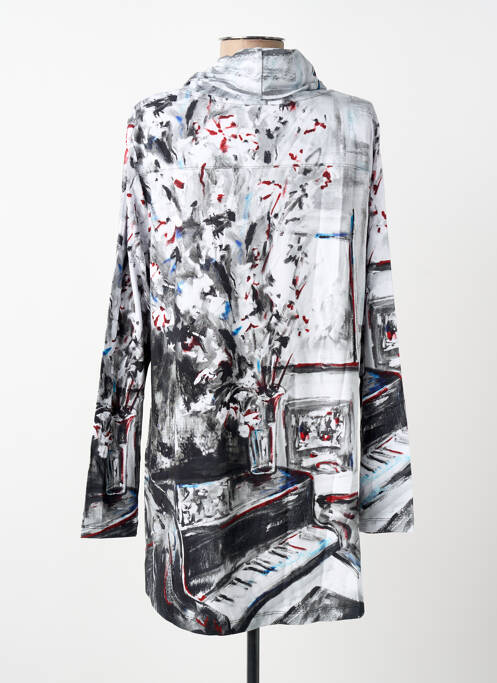 Tunică mâneci lungi imprimeu fantezie gri DOLCEZZA femme