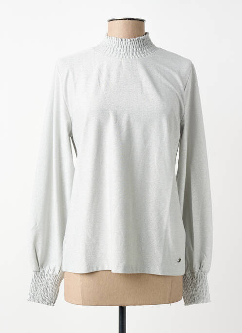 Top elasticitate mâneci lungi argintiu ZHRILL femme