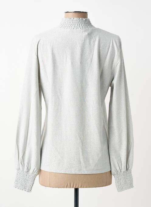 Top elasticitate mâneci lungi argintiu ZHRILL femme