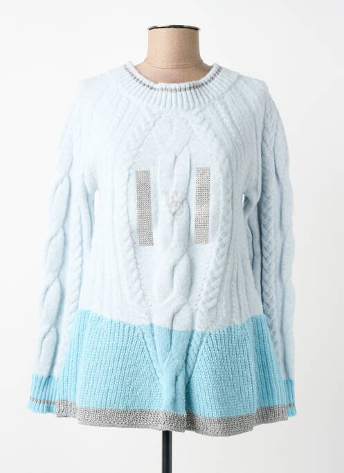 Pulover tunică guler rotund mâneci lungi albastru ELISA CAVALETTI femme