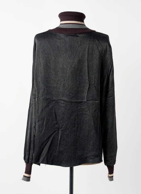 Pulover cu guler înalt elasticitate mâneci lungi gri TRICOT CHIC femme