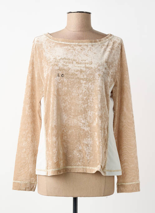 Top elasticitate mâneci lungi bej ELISA CAVALETTI femme