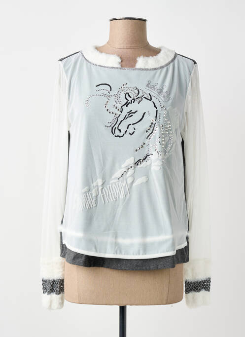 Top elasticitate mâneci lungi alb ELISA CAVALETTI femme