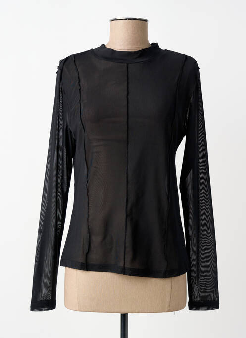 Top croială cambrată mâneci lungi negru NÜ femme