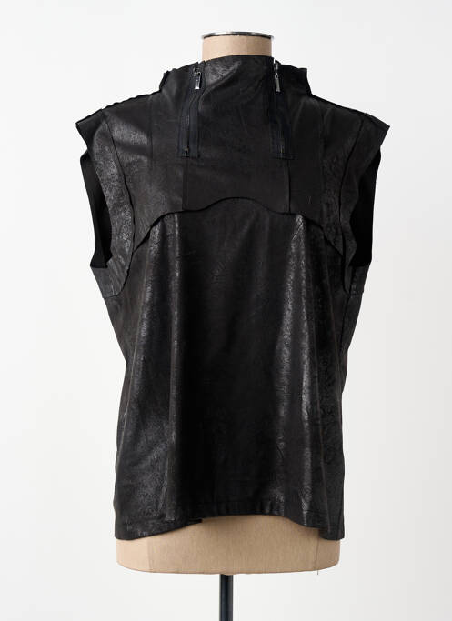 Top elasticitate mâneci scurte negru NÜ femme