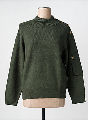 Pulover strânsă pe partea de jos mâneci lungi verde K-DESIGN femeie