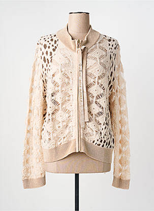 Vestă cu mâneci lungi strânsă pe partea de jos bej ELISA CAVALETTI femme