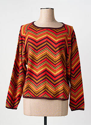 Pulover guler rotund mâneci lungi portocaliu SURKANA femme