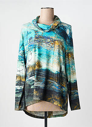 Top imprimeu fantezie mâneci lungi albastru DOLCEZZA femme