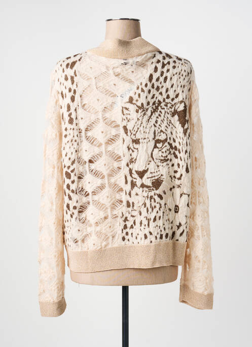 Vestă cu mâneci lungi strânsă pe partea de jos bej ELISA CAVALETTI femme