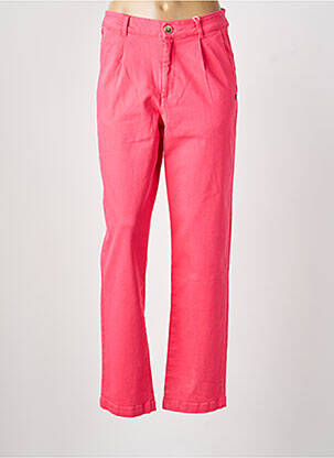 Pantalon drept închidere cu fermoar sub clapetă cu nasturi roz GARCIA femme