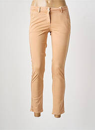 Pantalon 7/8 închidere cu fermoar sub clapetă cu nasturi bej SUD EXPRESS femme