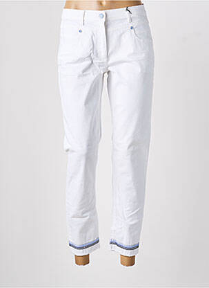 Pantalon 7/8 închidere cu fermoar sub clapetă cu nasturi alb BETTY BARCLAY femme