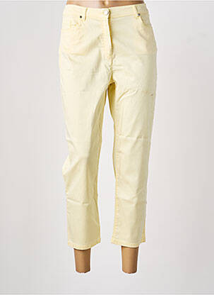 Pantalon trei sferturi buzunare galben ANTONELLE femeie