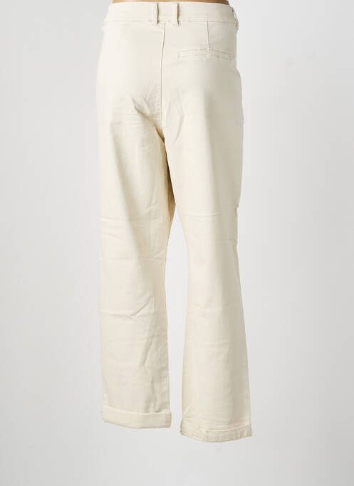 Pantalon drept închidere cu fermoar sub clapetă cu nasturi bej GARCIA femme