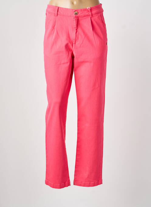 Pantalon drept închidere cu fermoar sub clapetă cu nasturi roz GARCIA femme