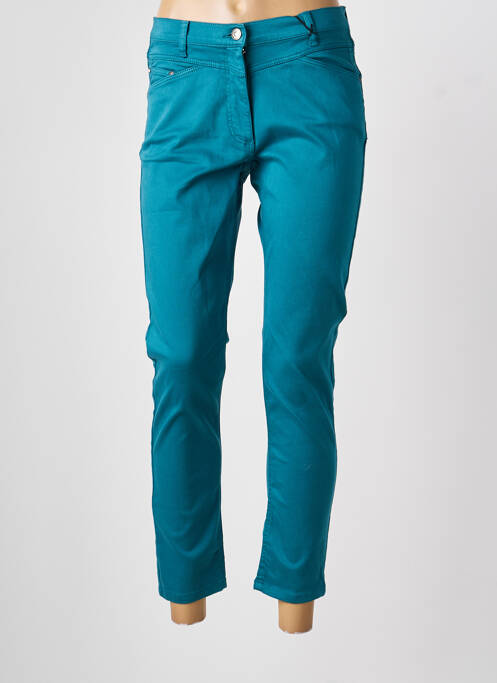 Pantalon drept închidere cu fermoar sub clapetă cu nasturi albastru BETTY BARCLAY femme