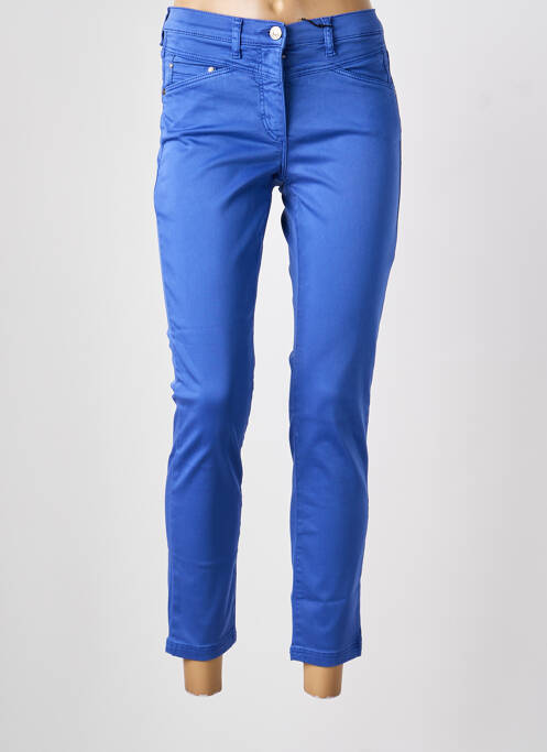 Pantalon drept închidere cu fermoar sub clapetă cu nasturi albastru închis BETTY BARCLAY femme