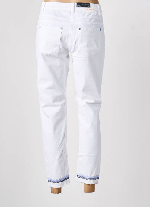 Pantalon 7/8 închidere cu fermoar sub clapetă cu nasturi alb BETTY BARCLAY femme