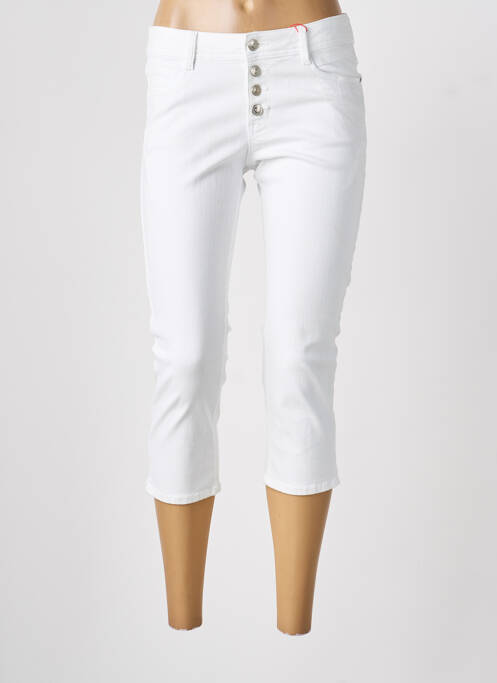 Pantalon trei sferturi buzunare alb S.OLIVER femme