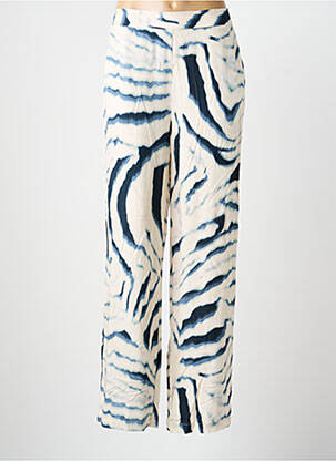 Pantalon drept țesătură poplin mărime normală albastru SIGNE NATURE femme