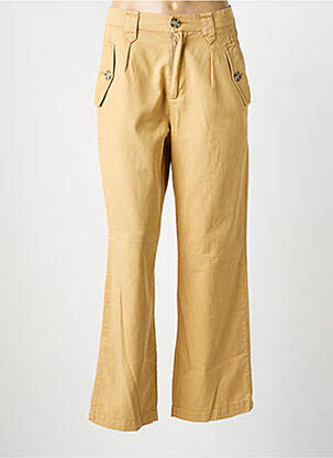 Pantalon drept țesătură poplin mărime normală bej GARCOA femme