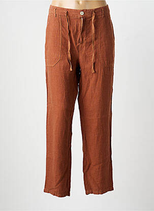 Pantalon drept țesătură crep mărime normală maro ONE STEP femeie