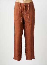 Pantalon drept țesătură crep mărime normală maro ONE STEP femme