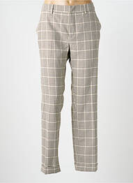 Pantalon drept închidere cu fermoar sub clapetă cu cârlig mărime normală bej SIGNE NATURE femeie