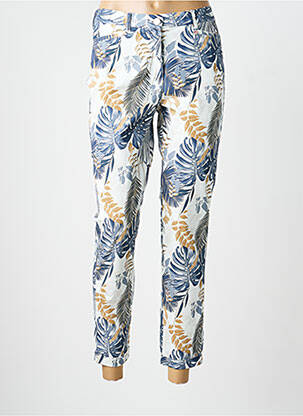 Pantalon 7/8 țesătură poplin mărime normală alb TONI DRESS femme