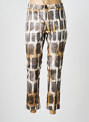 Pantalon 7/8 talie cu cleme mărime normală maro MKT STUDIO femeie