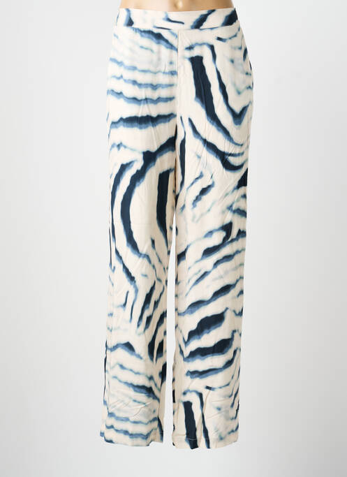 Pantalon drept țesătură poplin mărime normală albastru SIGNE NATURE femme