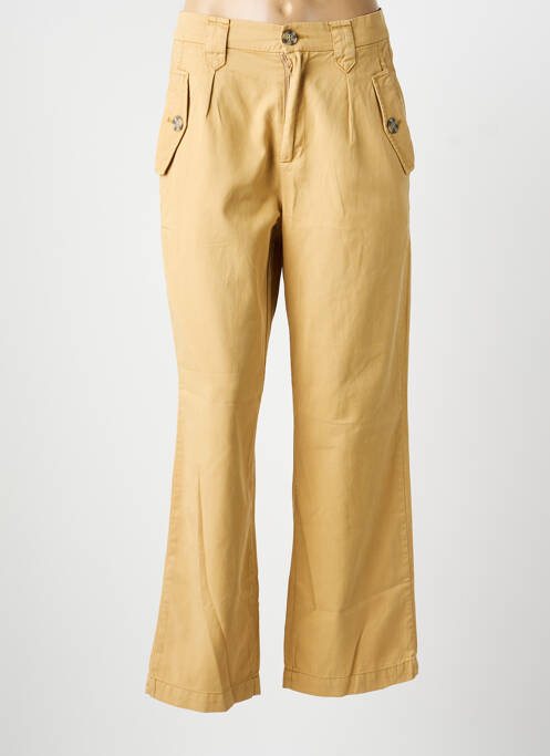 Pantalon drept țesătură poplin mărime normală bej GARCOA femme