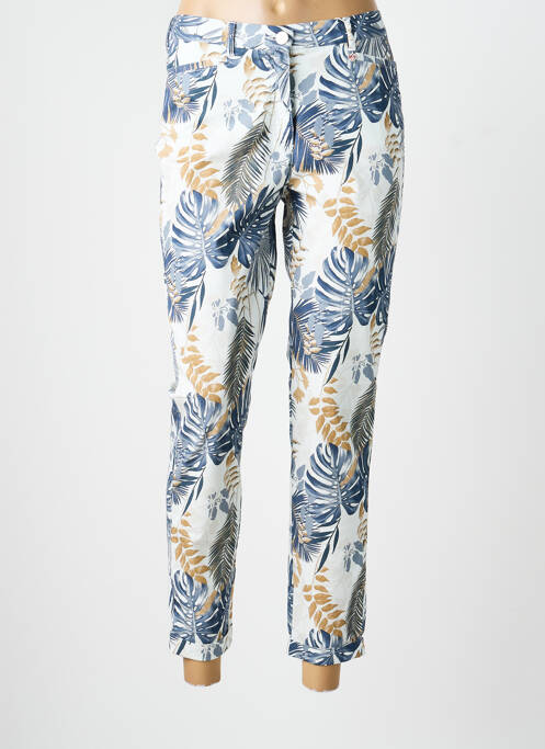 Pantalon 7/8 țesătură poplin mărime normală alb TONI DRESS femme