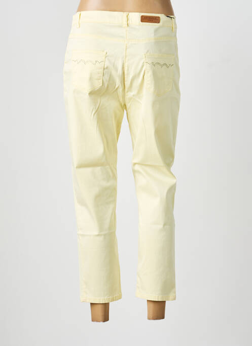 Pantalon 7/8 țesătură poplin mărime normală galben ANTONELLE femme