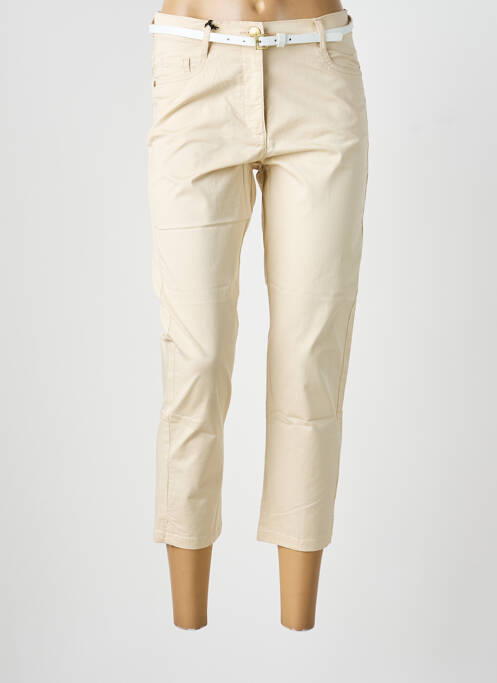 Pantalon trei sferturi țesătură poplin mărime normală bej BETTY BARCLAY femme