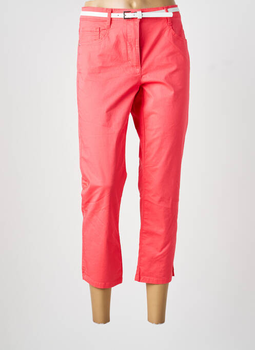 Pantalon trei sferturi țesătură poplin mărime normală roz BETTY BARCLAY femme