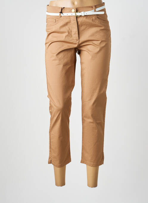 Pantalon trei sferturi țesătură poplin mărime normală maro BETTY BARCLAY femme