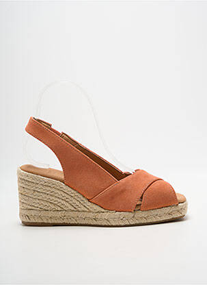 Espadrile vârf deschis toc de 7 la 9 cm roz PÖLKA femeie