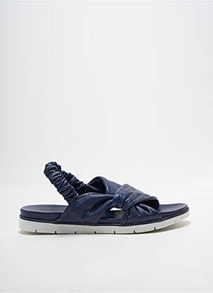 Sandale/pantofi decupați țesătură satinată toc plat până la 3 cm albastru COCO ET ABRICOT femme