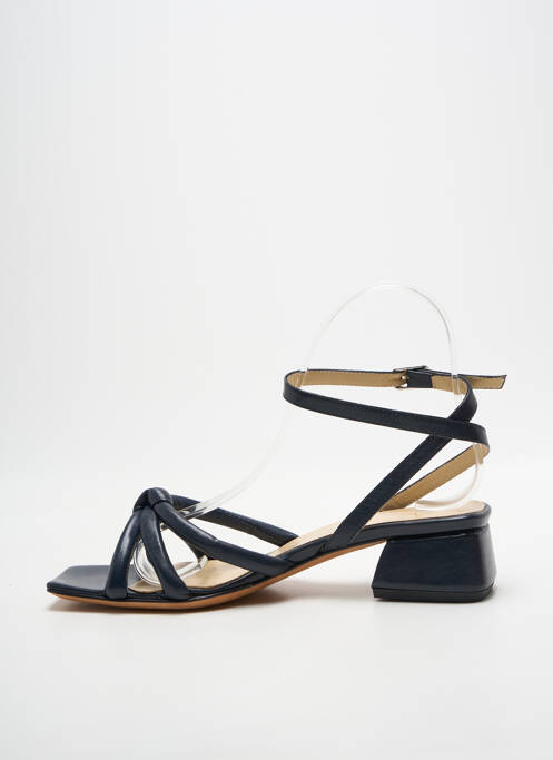 Sandale/pantofi decupați țesătură satinată toc de 4 la 6 cm albastru CRISTINA MILLOTTI femme