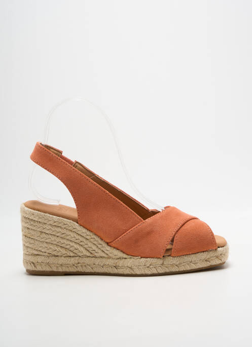 Espadrile vârf deschis toc de 7 la 9 cm roz PÖLKA femme