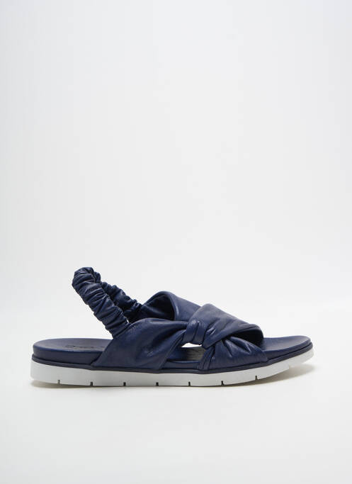 Sandale/pantofi decupați țesătură satinată toc plat până la 3 cm albastru COCO ET ABRICOT femme