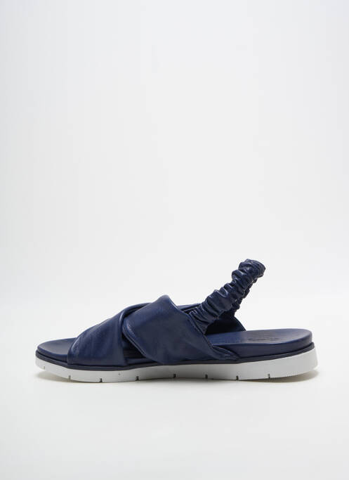 Sandale/pantofi decupați țesătură satinată toc plat până la 3 cm albastru COCO ET ABRICOT femme