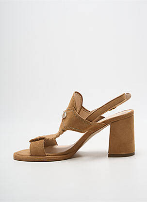 Sandale/pantofi decupați toc pătrat toc de 7 la 9 cm bej ROSEMETAL femeie