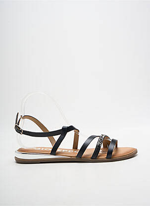 Sandale/pantofi decupați țesătură satinată toc plat până la 3 cm negru GIOSEPPO femme