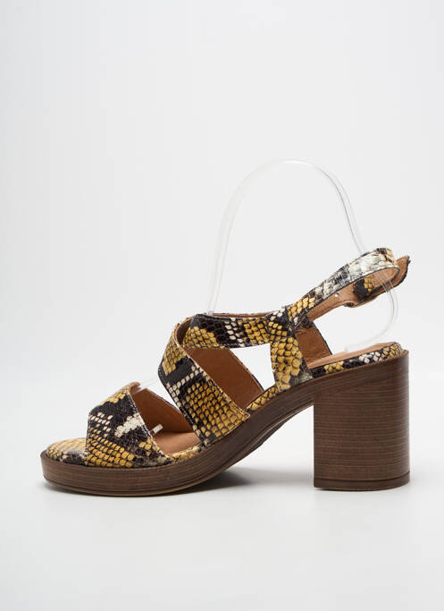 Sandale/pantofi decupați toc pătrat toc de 7 la 9 cm galben ADIGE femme