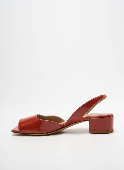 Sandale/pantofi decupați material neted toc plat până la 3 cm roșu CRISTINA MILLOTTI femme