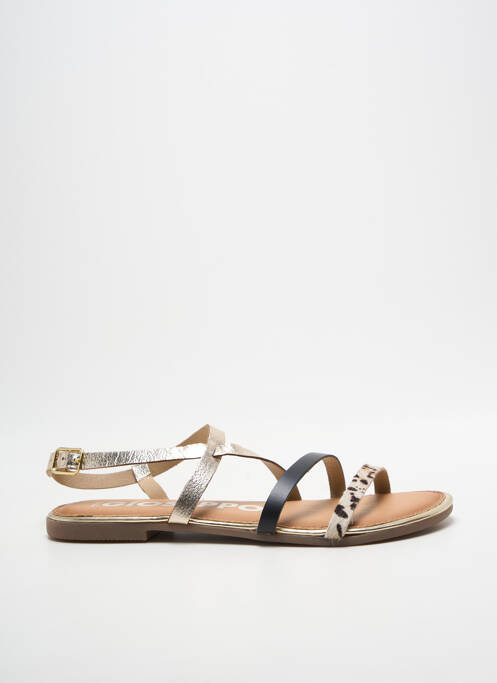 Sandale/pantofi decupați chiquet toc plat până la 3 cm auriu GIOSEPPO femme